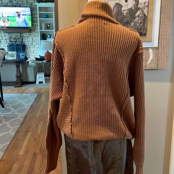 Zenana Exposed Seam Turtleneck Rib-Knit Sweater - Picture 8 of 9